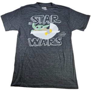 Star Wars Mad Engine T-Shirt Men's Gray M Grogu Baby Yoda Cotton Blend Tee